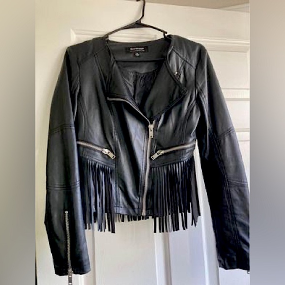 Coffeeshop Black Faux Leather Jacket